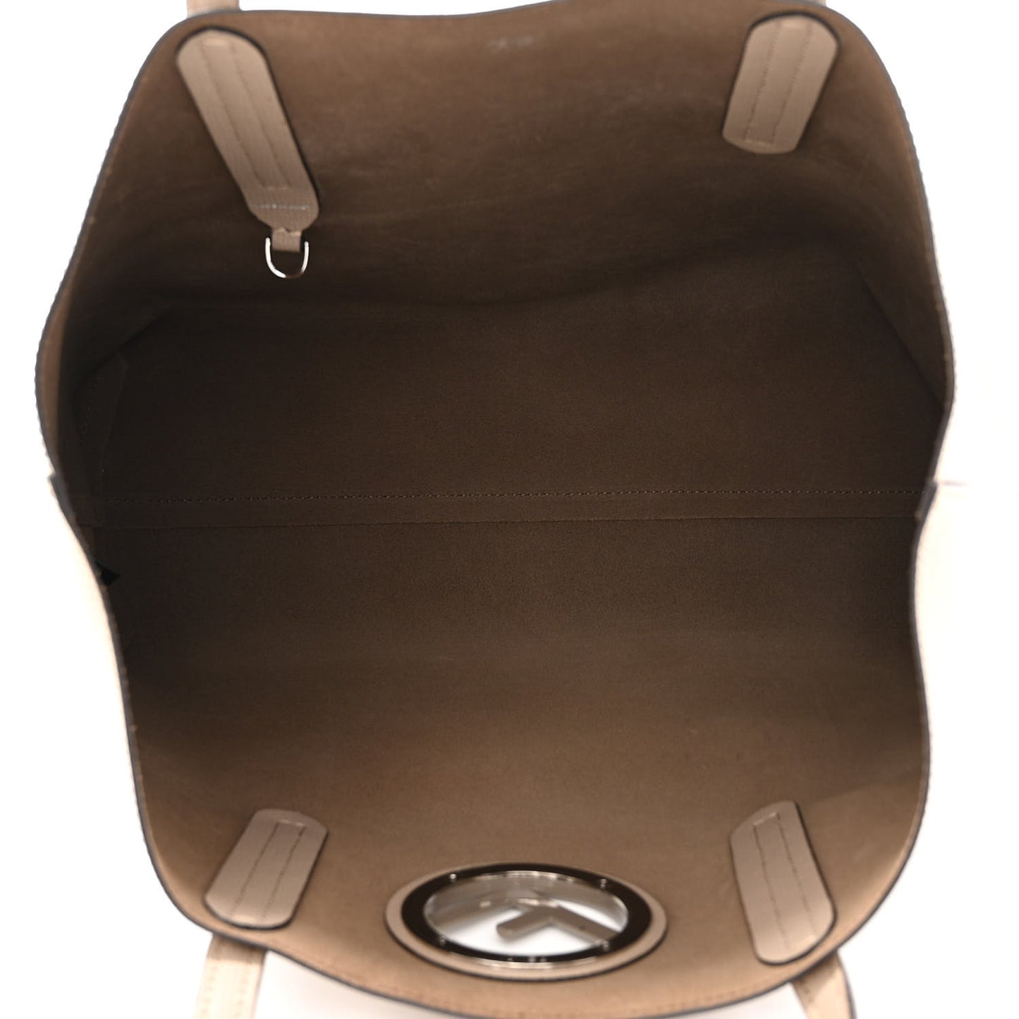 Vitello Vienna Enamel F is Fendi Shopping Tote Tortora Taupe