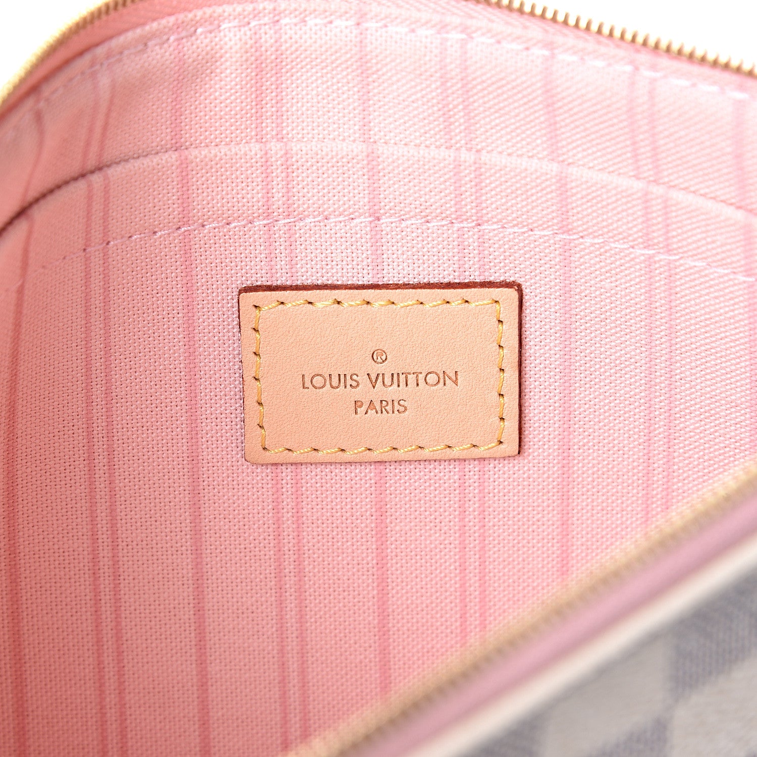 Louis Vuitton Damier Azur Neverfull MM GM Pochette Rose Ballerine 5 of 8