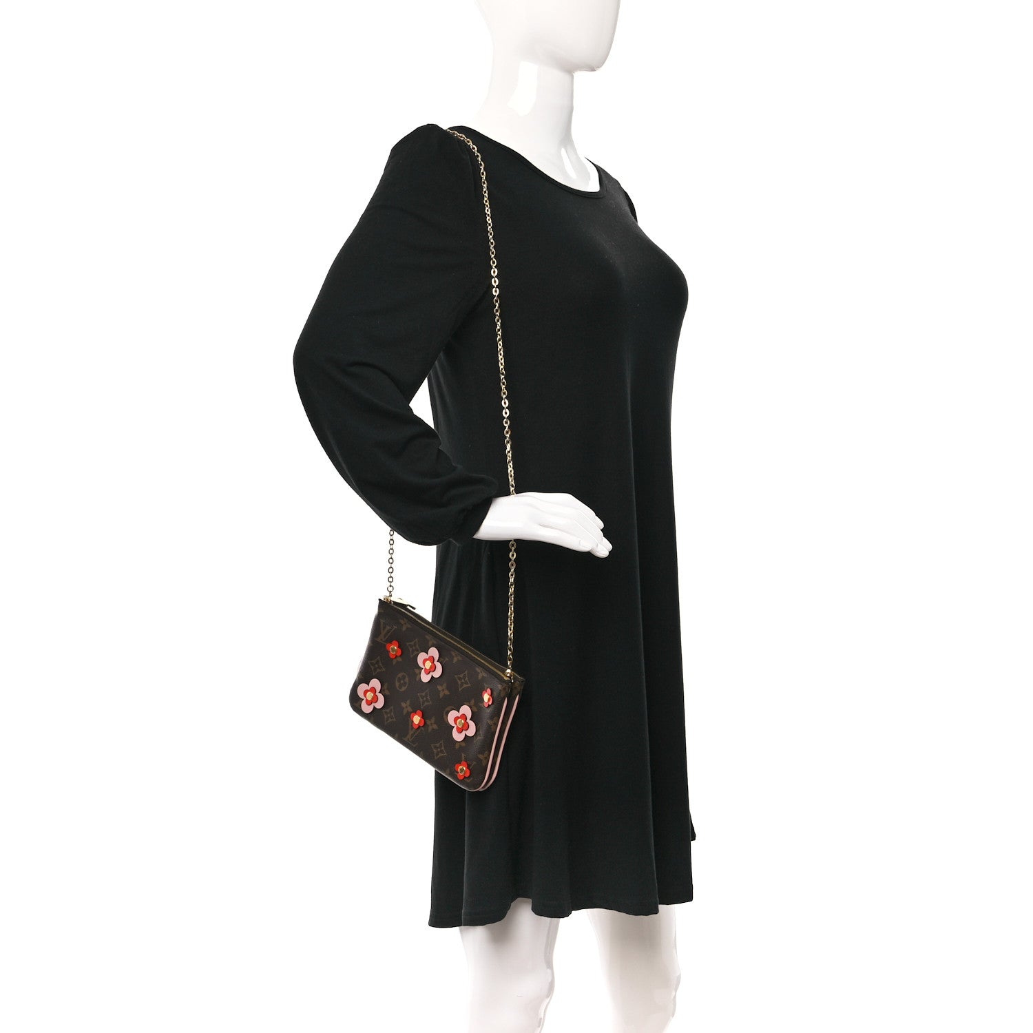 Louis Vuitton Monogram Blooming Flowers Double Zip Pochette 2 of 9