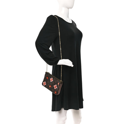 Louis Vuitton Monogram Blooming Flowers Double Zip Pochette 2 of 9