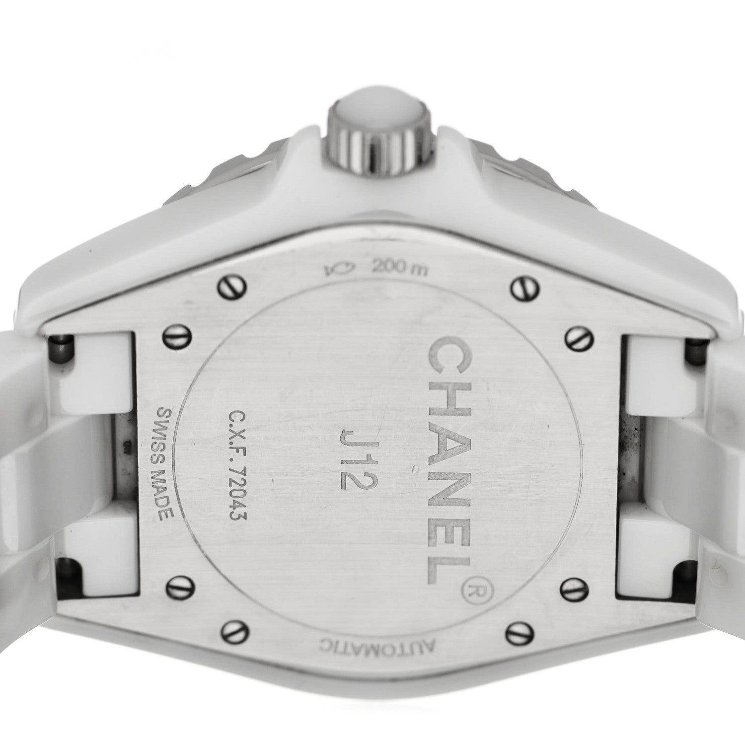 Chanel Stainless Steel Ceramic Diamond 38mm J12 Automatic Watch White 4 of 5