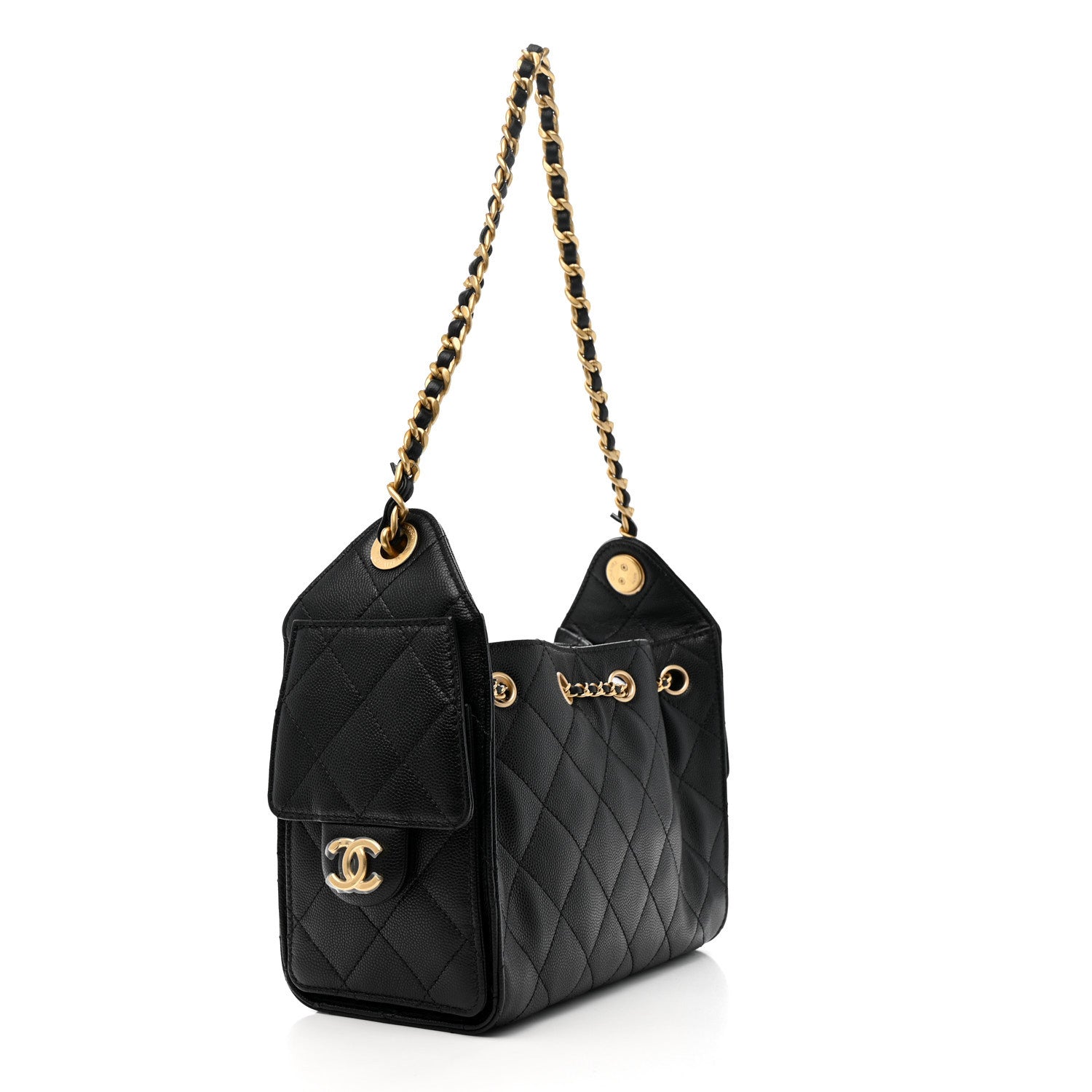 Chanel Caviar Quilted Mini Chanel 25 Handbag Black 3 of 11
