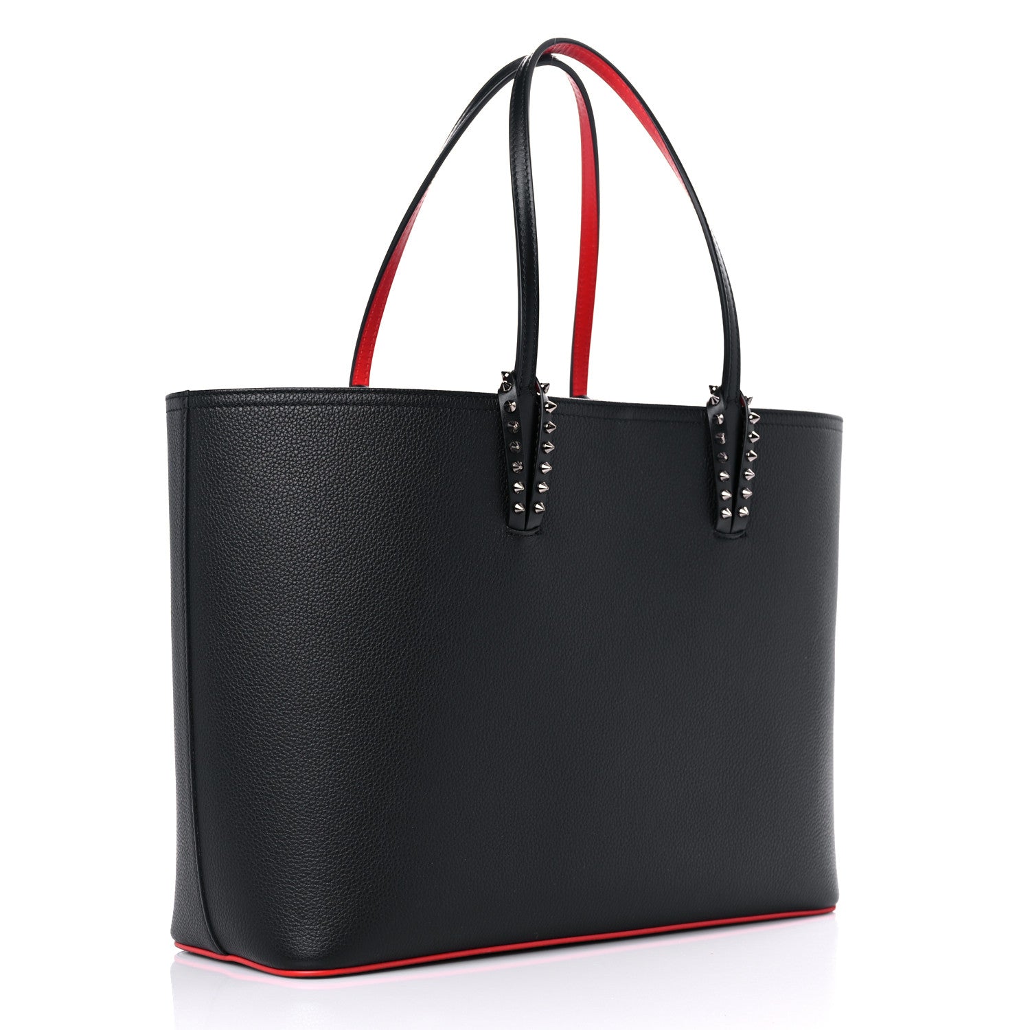 Christian Louboutin Calfskin Spikes Small East West Cabata Tote Black 4 of 14