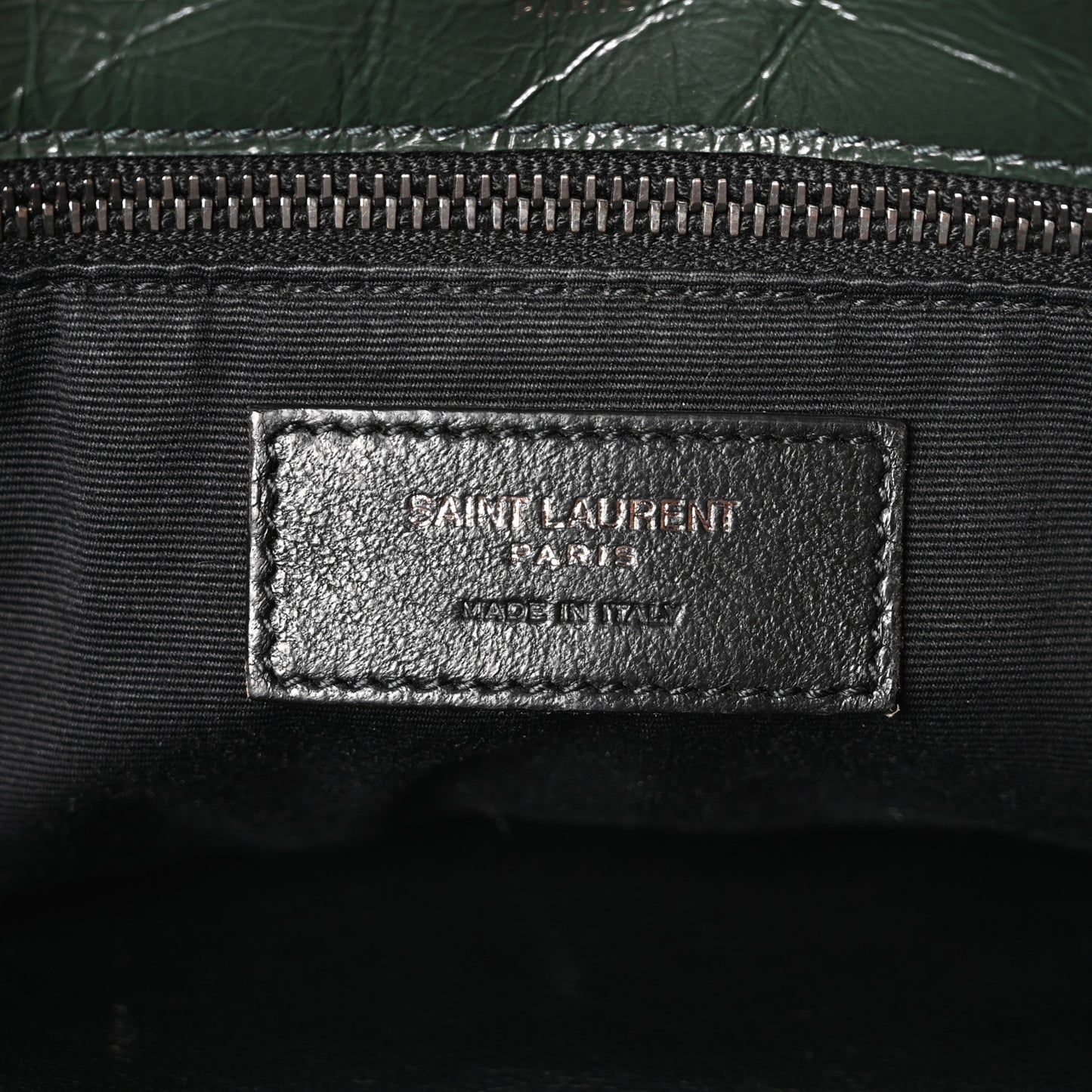 Crinkled Calfskin Matelasse Monogram Medium Niki Chain Satchel Dark Green