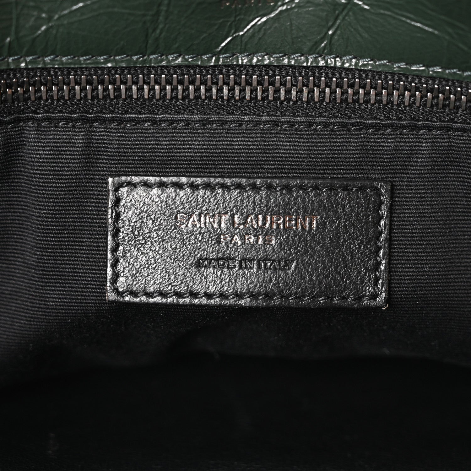 Saint Laurent Crinkled Calfskin Matelasse Monogram Medium Niki Chain Satchel Dark Green 6 of 10