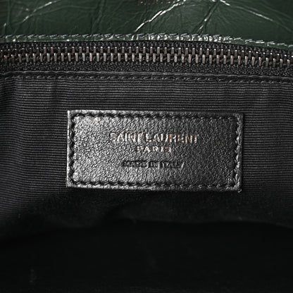 Saint Laurent Crinkled Calfskin Matelasse Monogram Medium Niki Chain Satchel Dark Green 6 of 10