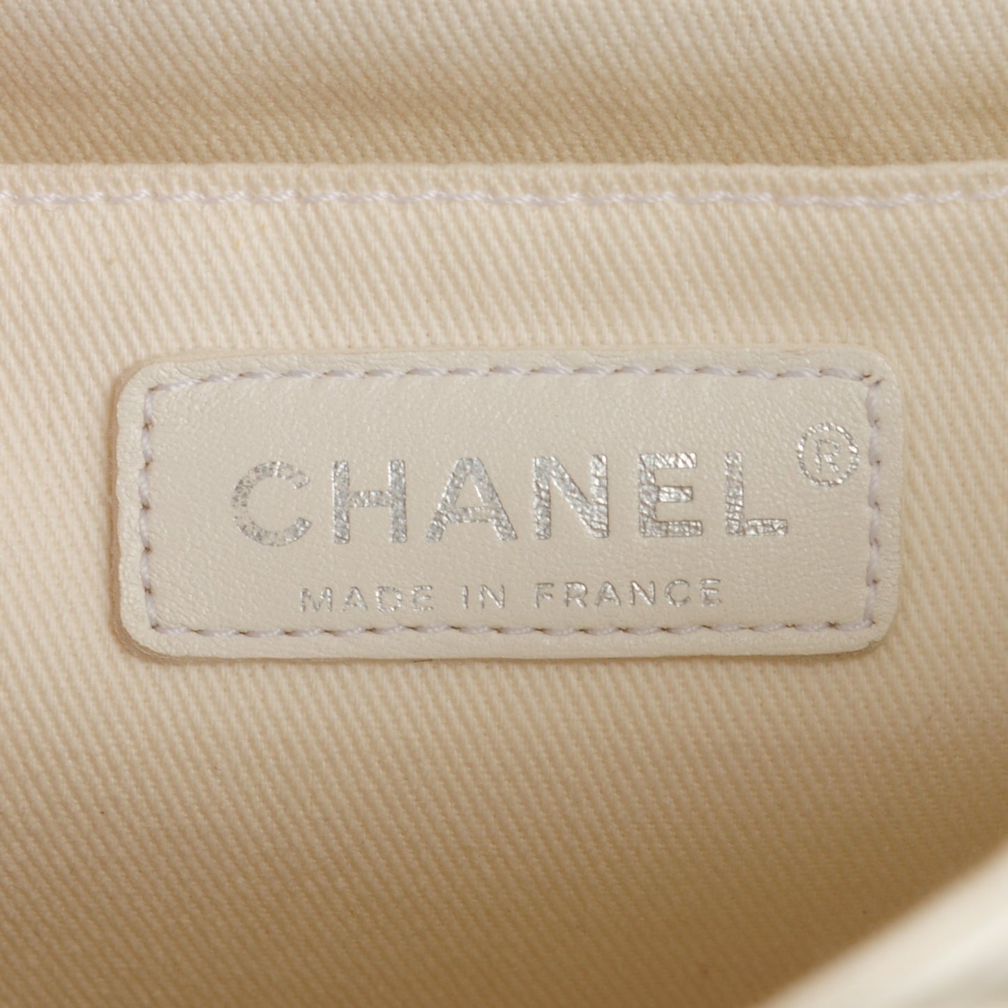 Lambskin Quilted Jumbo Icons Flap White