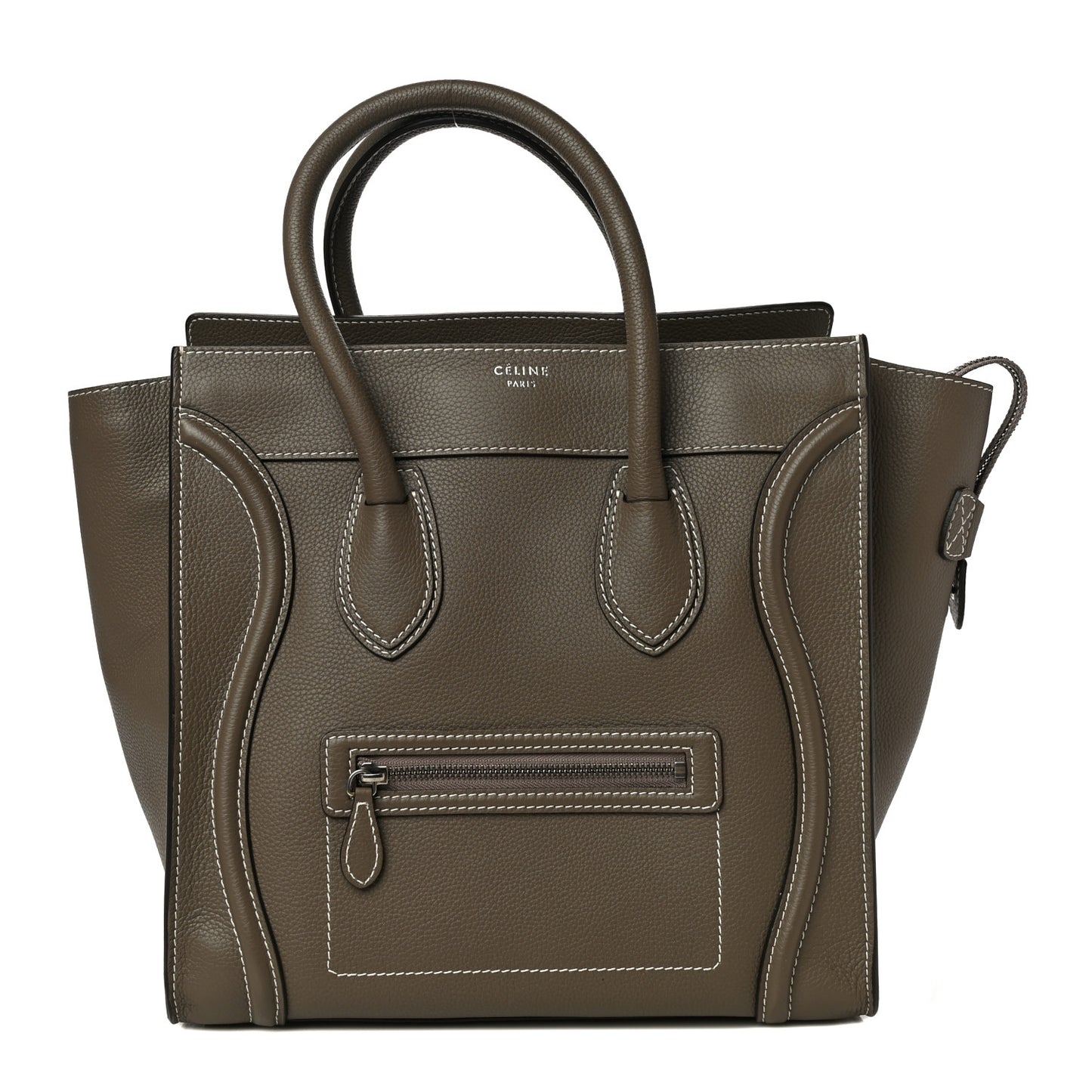 Drummed Calfskin Mini Luggage Bag Souris