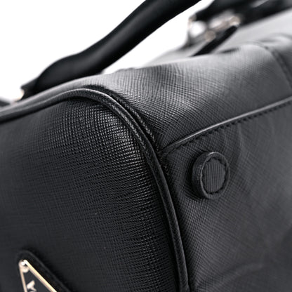 Prada Saffiano Pushlock Satchel Black 8 of 16