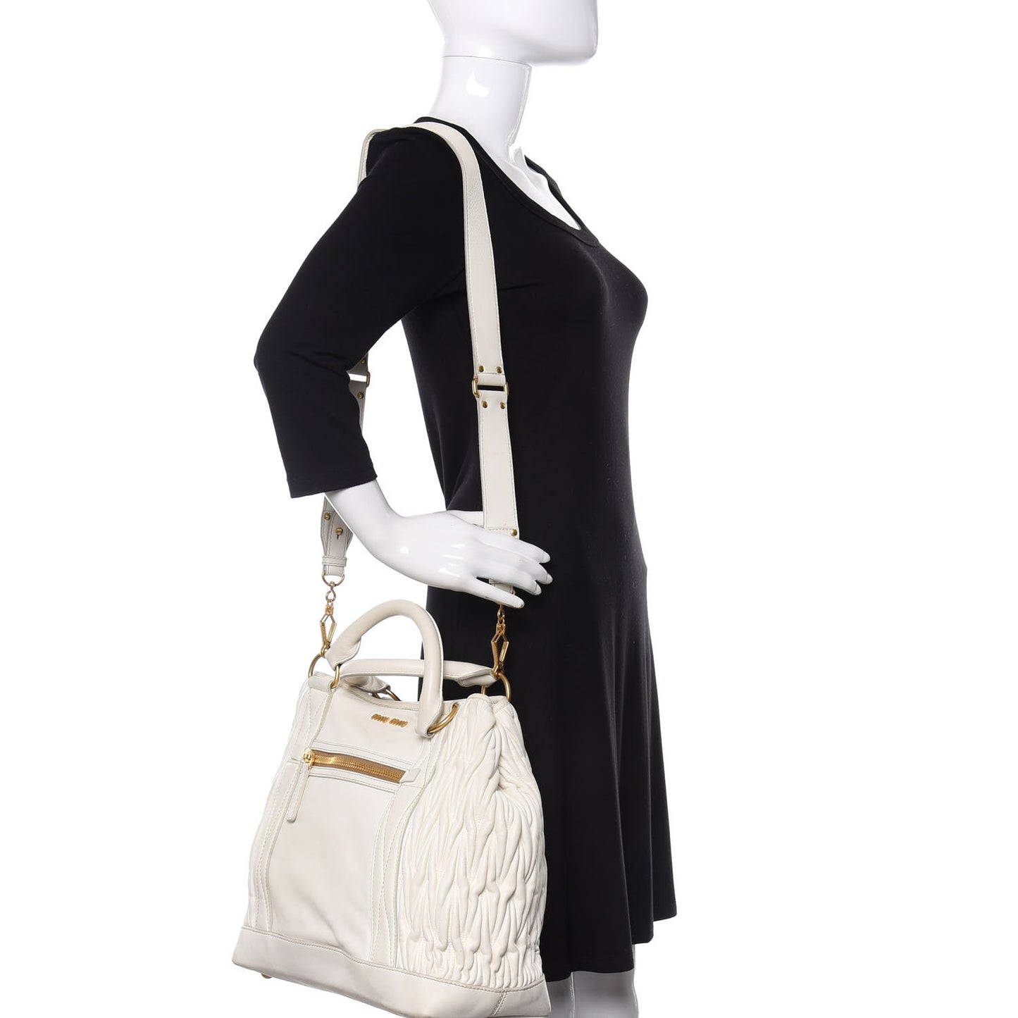 Nappa Matelasse Satchel Bianco
