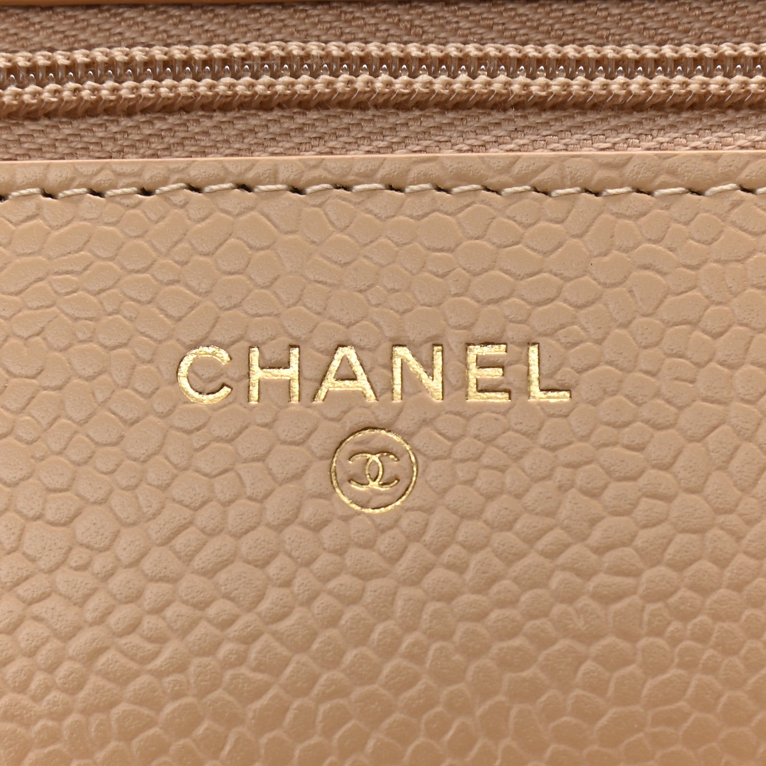 Chanel Caviar Quilted Wallet On Chain WOC Beige 6 of 12