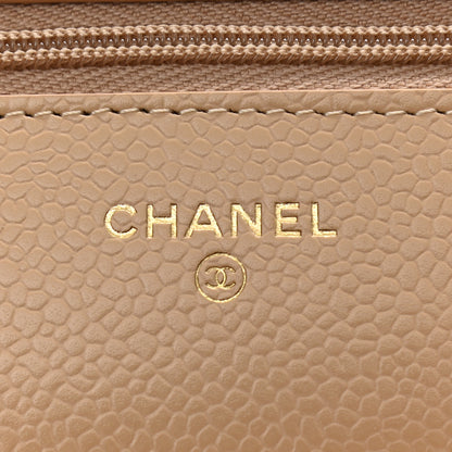 Chanel Caviar Quilted Wallet On Chain WOC Beige 6 of 12