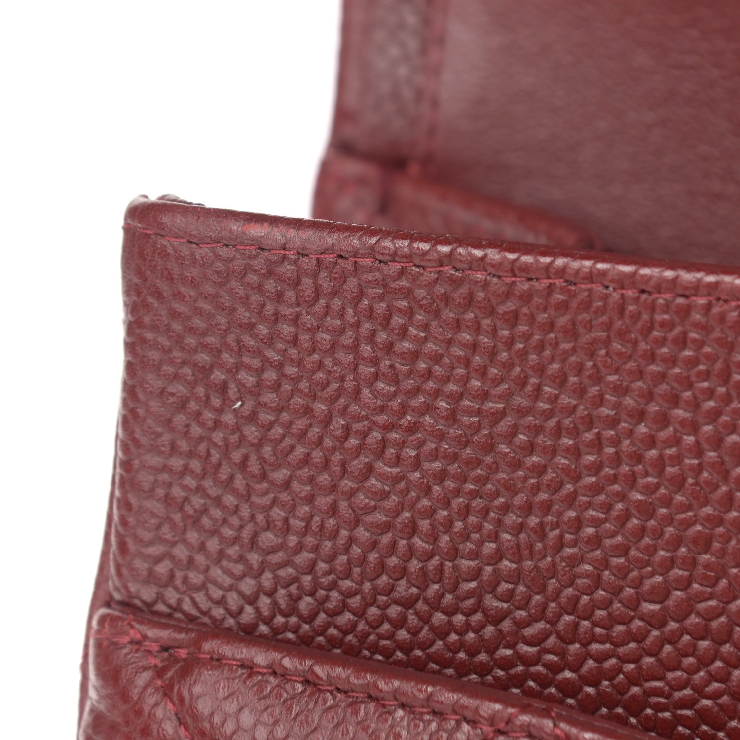 Chanel Caviar Quilted Maxi Double Flap Dark Red 10 of 12