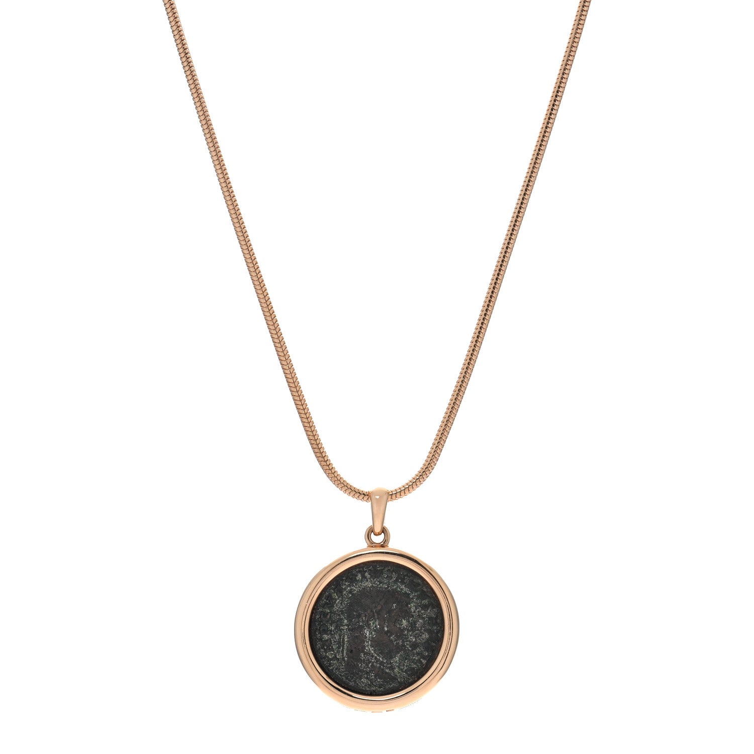 Bulgari 18K Rose Gold Monete Coin Pendant Necklace 1 of 6
