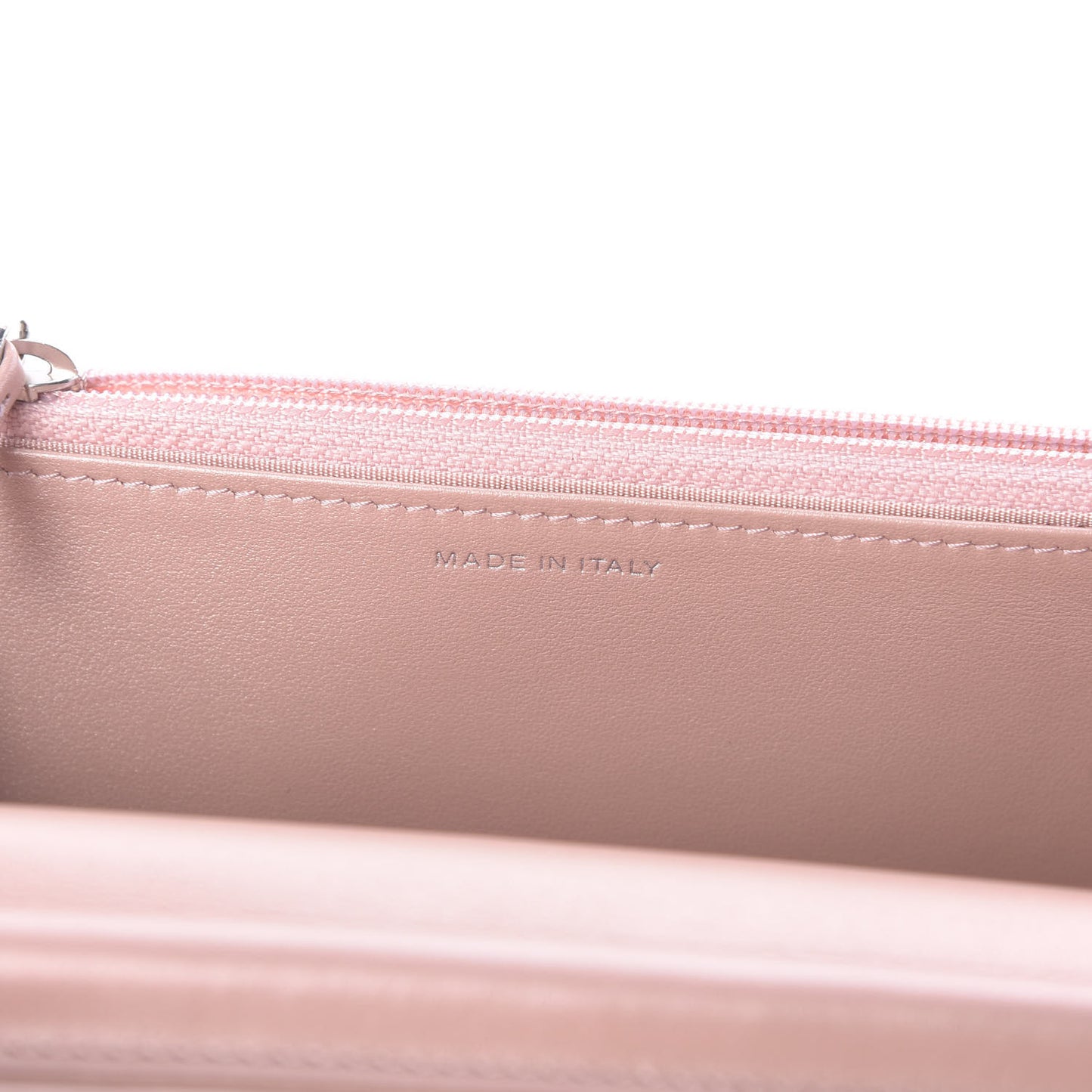 Goatskin Camellia Embossed Wallet On Chain WOC Light Pink