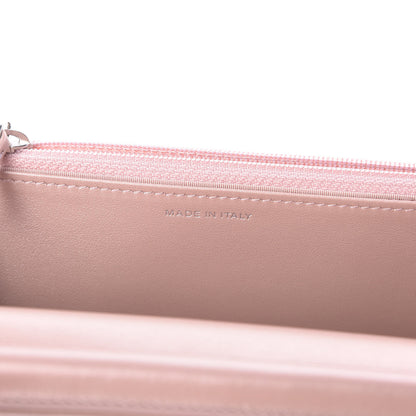 Chanel Goatskin Camellia Embossed Wallet On Chain WOC Light Pink 7 of 12