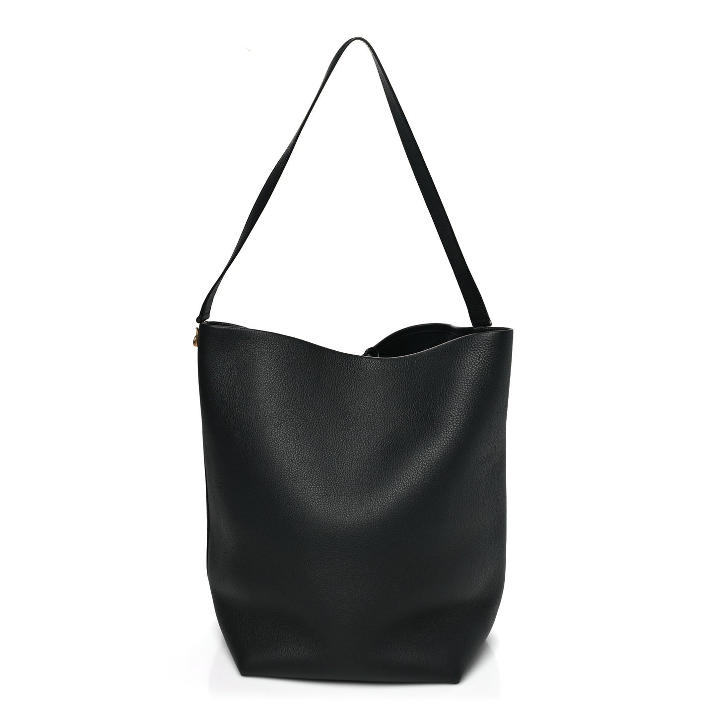 Grained Calfskin Medium N/S Hook Tote Black