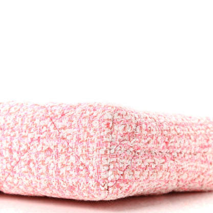 Chanel Tweed Kiss Lock Phone Holder With Chain Pale Pink Ecru 10 of 10
