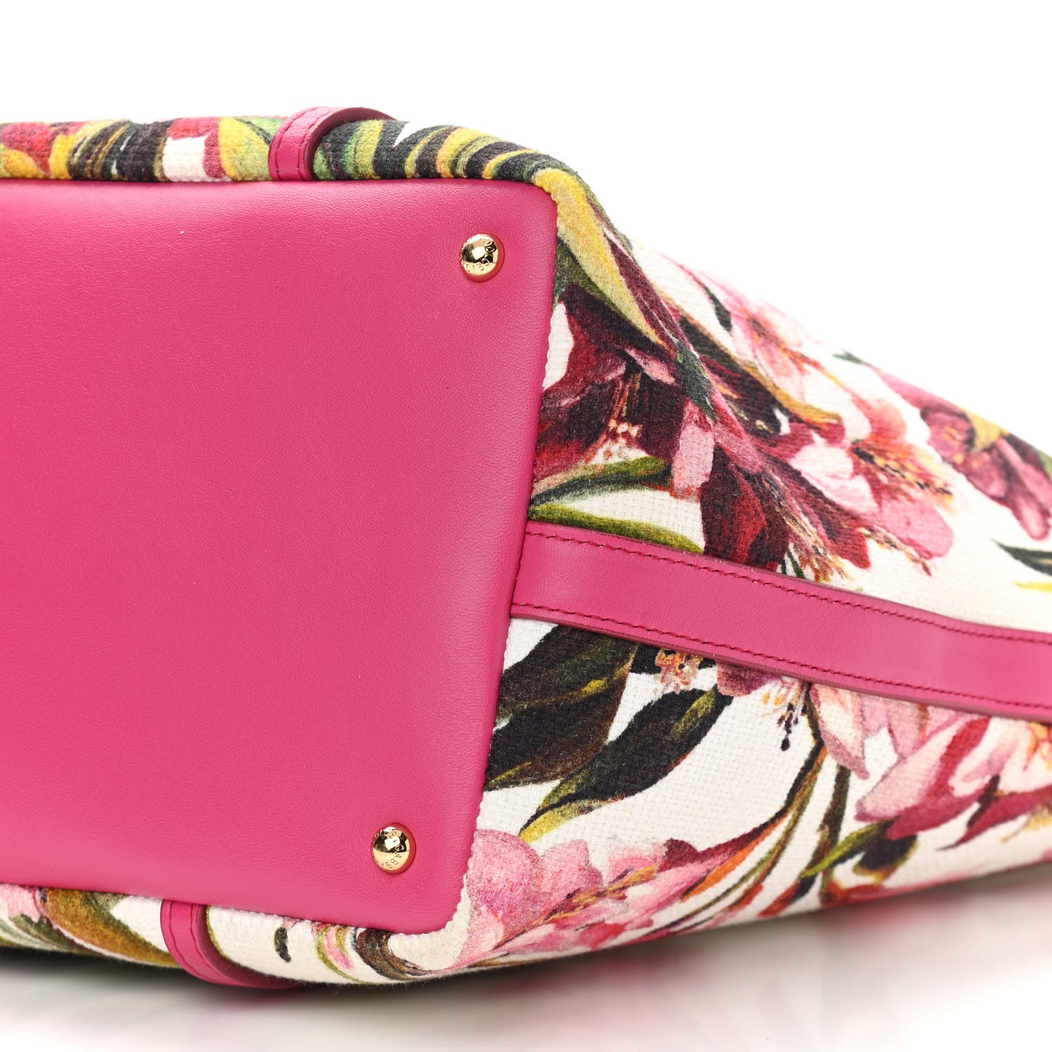 Dolce & Gabbana Canvas Floral Printed Escape Tote Pink 9 of 15