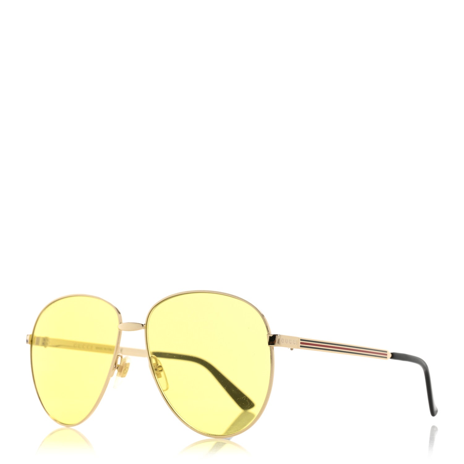 Gucci Aviator Sunglasses GG0138S Yellow 1 of 8