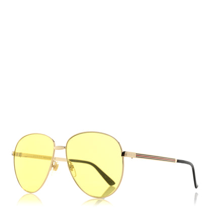 Gucci Aviator Sunglasses GG0138S Yellow 1 of 8