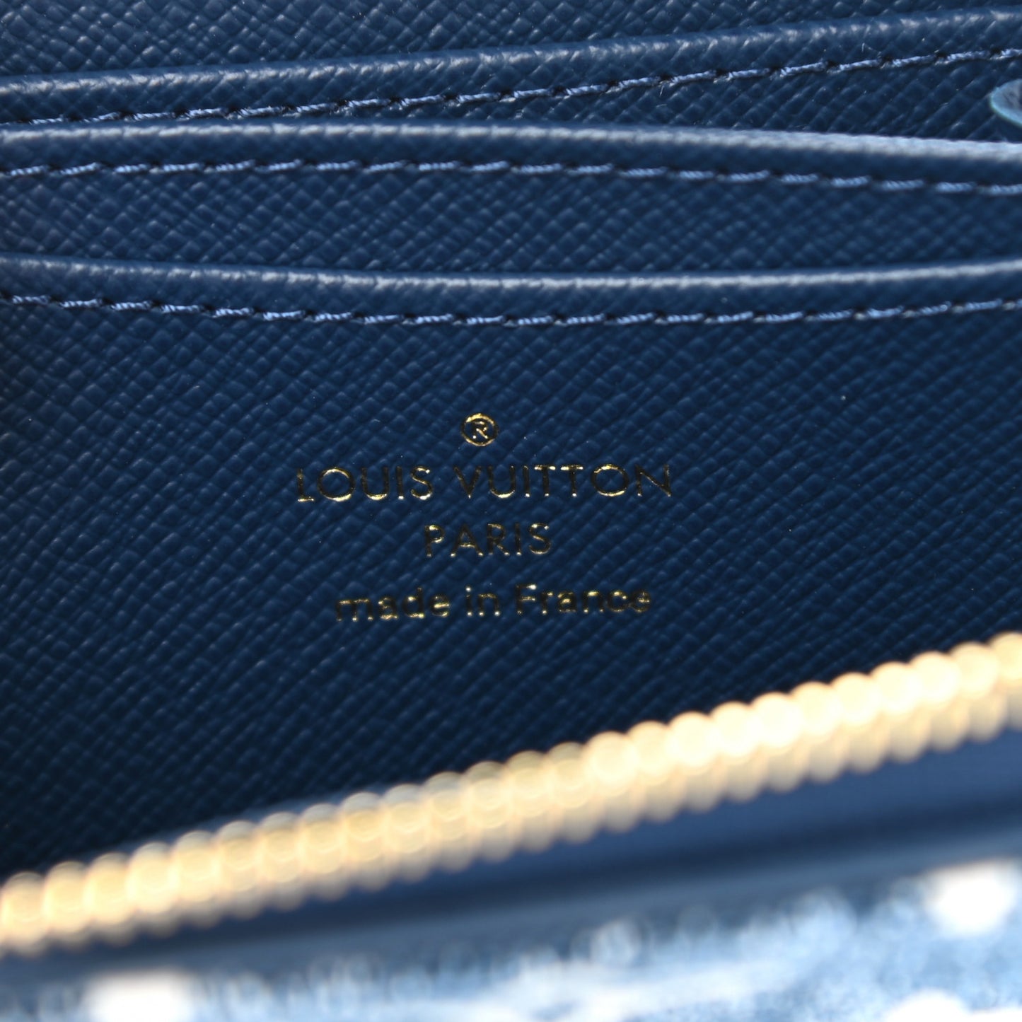 Denim Monogram Jacquard Zippy Coin Purse Bleu