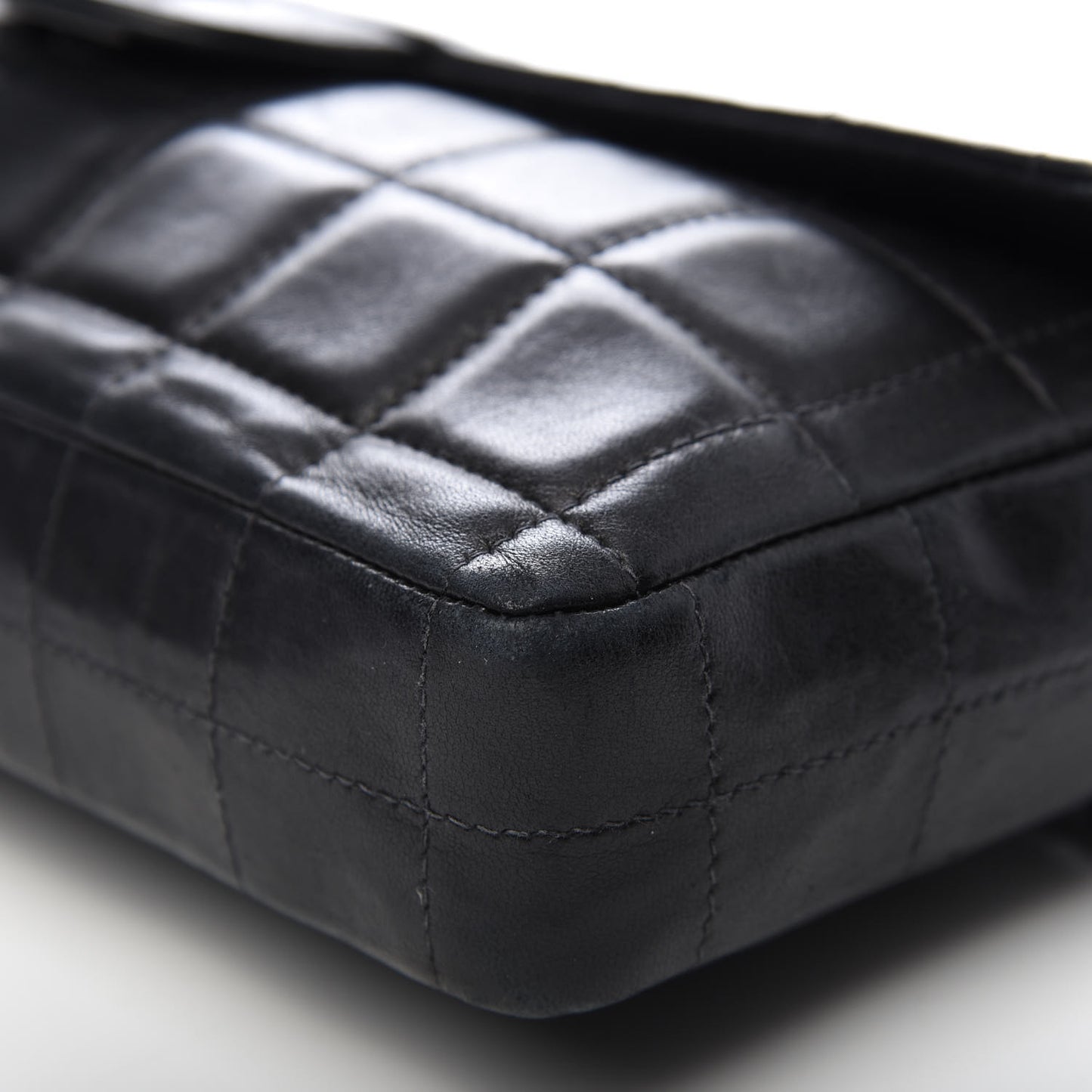 Lambskin East West Chocolate Bar Flap Black