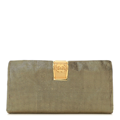 Chanel Metallic Lambskin Perforated CC Clutch Gold 1 of 9