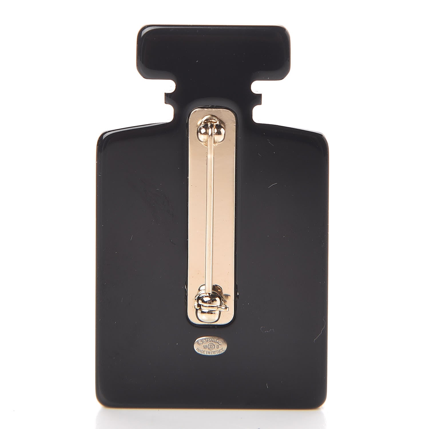 Chanel Resin CC Perfume Bottle Brooch Black Multicolor 3 of 5