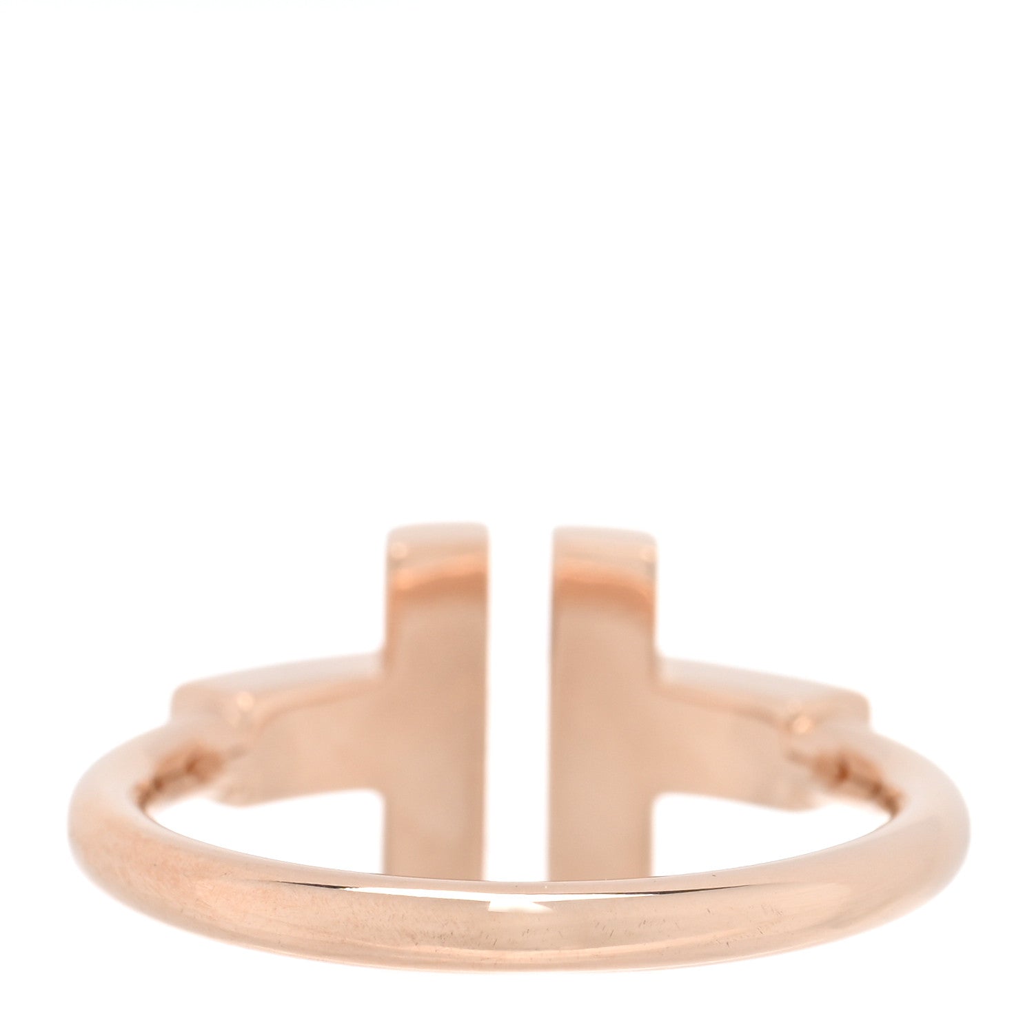 Tiffany 18K Rose Gold Diamond Mother of Pearl T Wire Ring 49 5 3 of 5