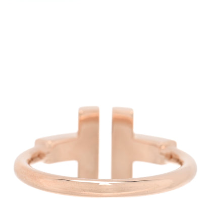 Tiffany 18K Rose Gold Diamond Mother of Pearl T Wire Ring 49 5 3 of 5