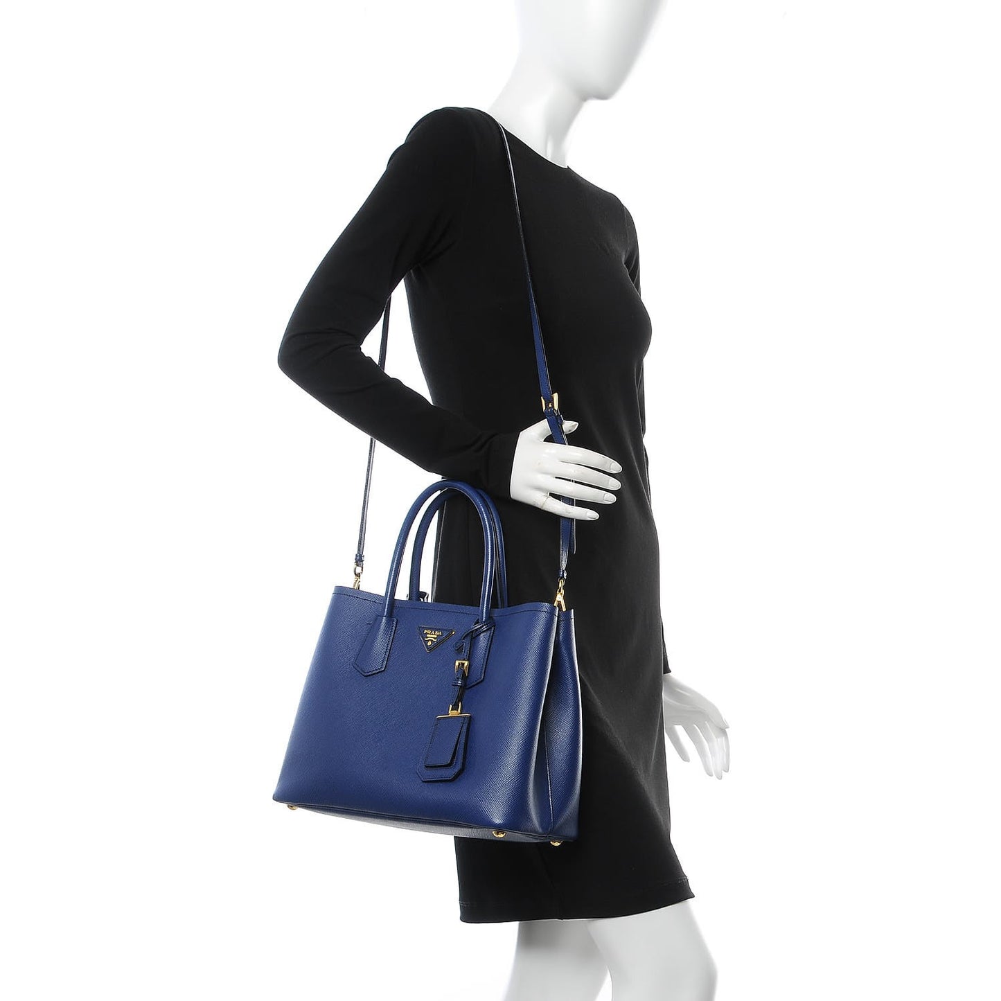 Saffiano Cuir Medium Double Bag Inchiostro