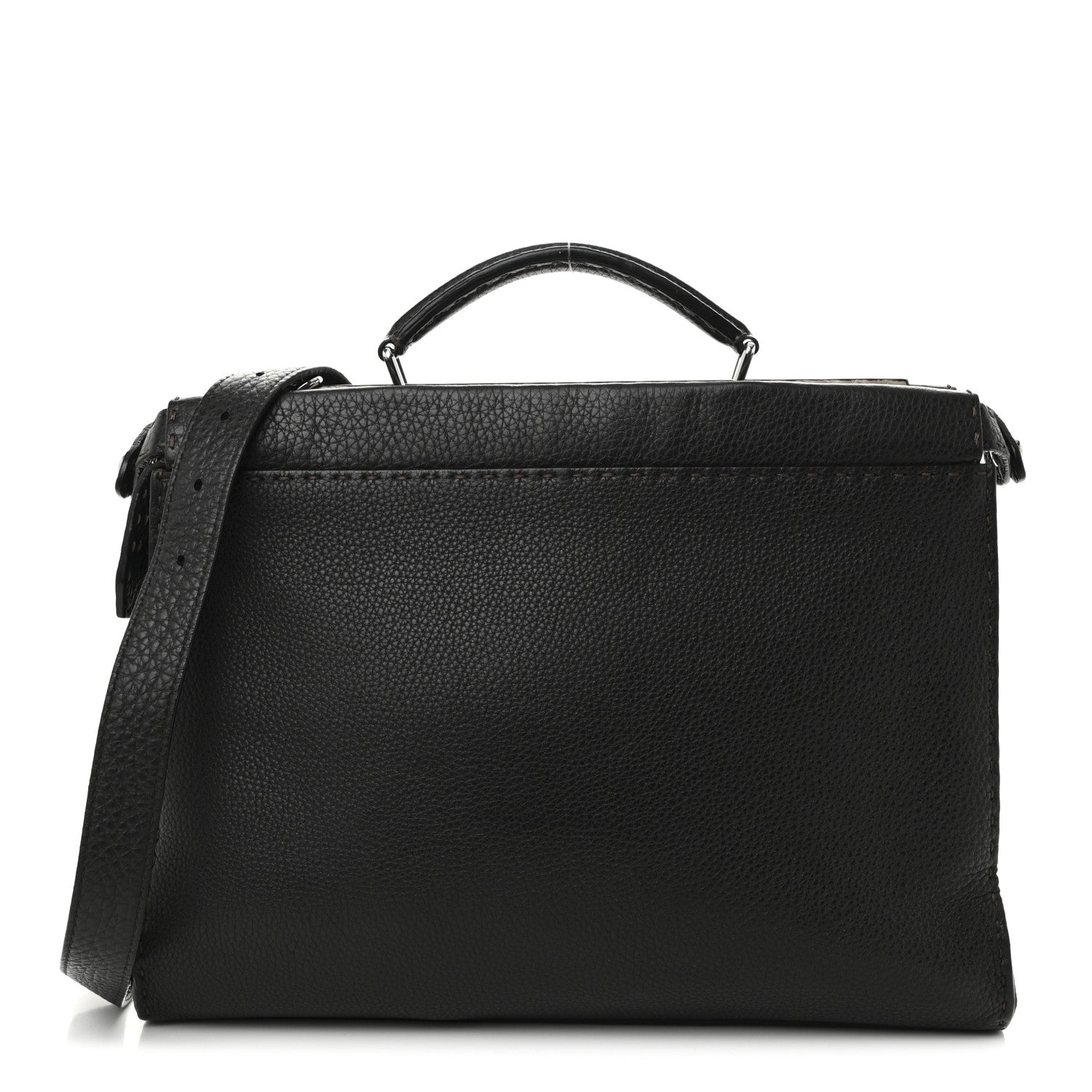 Fendi Calfskin Romano Selleria Large Peekaboo Iconic Fit Satchel Brown Milk Multicolor 1 of 9