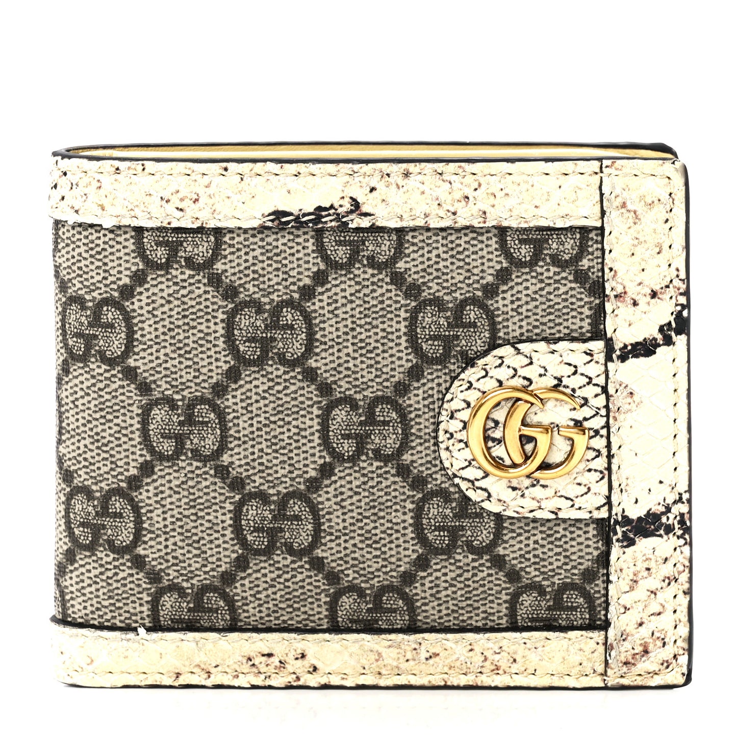 GG Supreme Monogram Snakeskin Web Mens Ophidia Bi-Fold Wallet