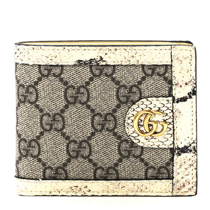 Gucci GG Supreme Monogram Snakeskin Web Mens Ophidia Bi-Fold Wallet 1 of 11