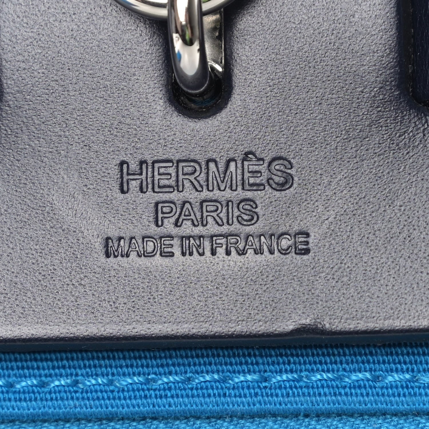 Hermes Vache Hunter Toile Herbag Zip 31 PM Bleu Zanzibar Bleu Indigo 9 of 11