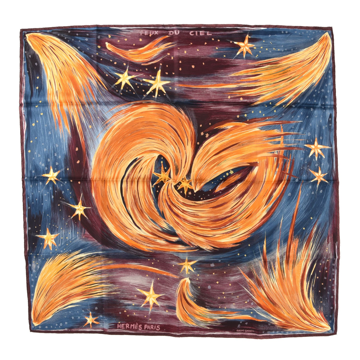 Hermes Silk Feux Du Ciel Scarf 90 1 of 4