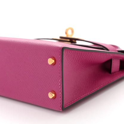 Hermes Epsom Horseshoe Mini Kelly Sellier 20 Rose Pourpre 8 of 9