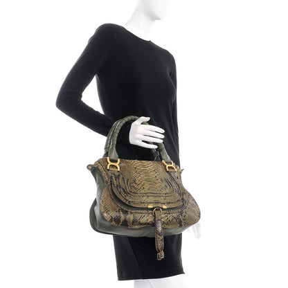 Chloe Python Calfskin Medium Marcie Satchel Green 2 of 10