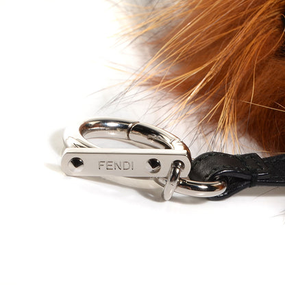 Fendi Fox Mink Rabbit Fur Vitello Flamingo Kooky Monster Bag Bug Charm Zucca Multicolor Black 3 of 4