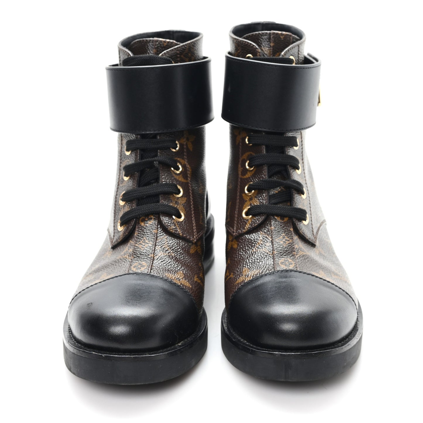 Calfskin Monogram Wonderland Flat Ranger Boots 38 Black