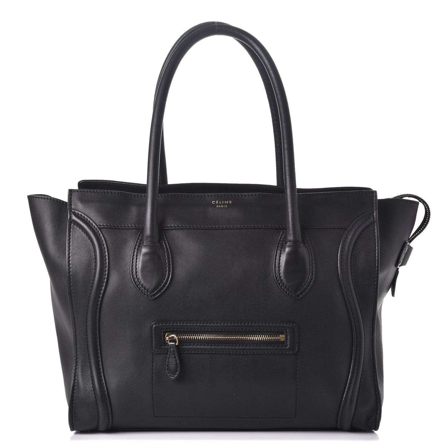 Smooth Calfskin Shoulder Luggage Black