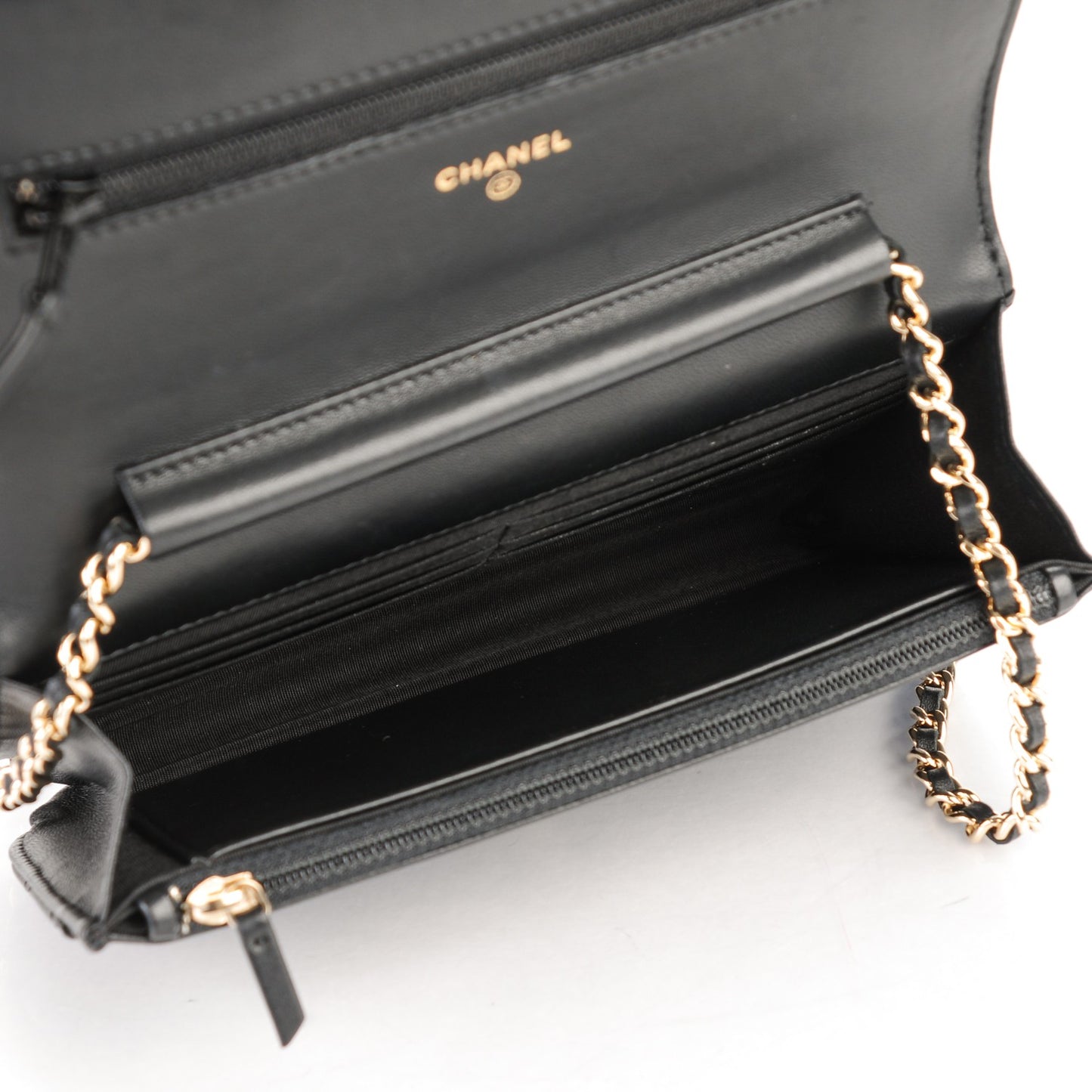 Lambskin Quilted Boy Wallet On Chain WOC Black