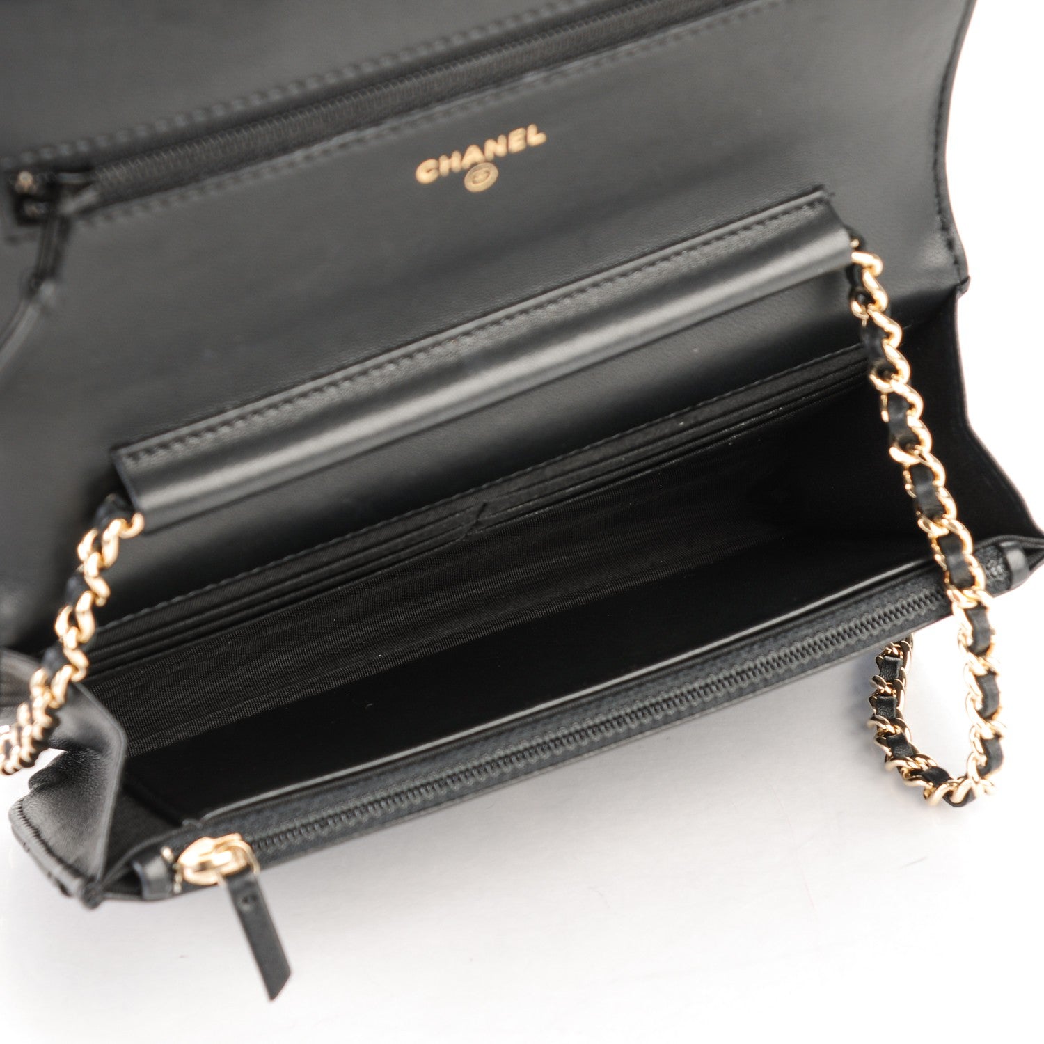 Chanel Lambskin Quilted Boy Wallet On Chain WOC Black 5 of 8