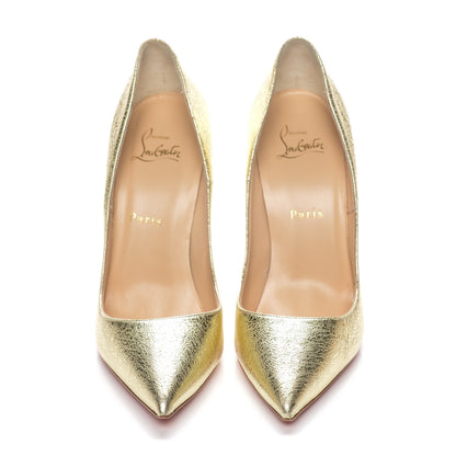 Christian Louboutin Metallic Crinkled So Kate 120 Pumps 38 Gold 2 of 7