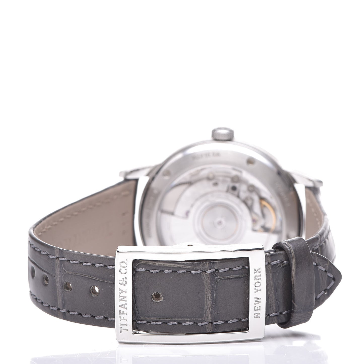 Stainless Steel Alligator Diamond 34mm CT60 3-Hand Automatic Watch Ice Blue