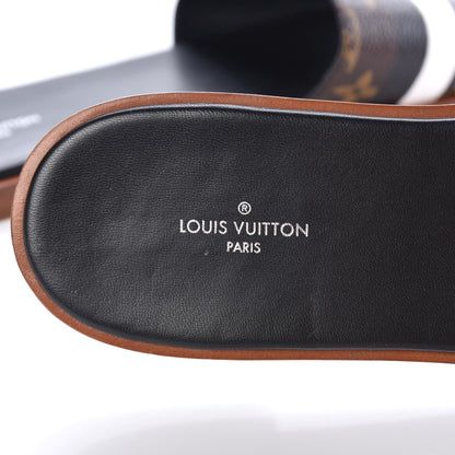 Louis Vuitton Patent Monogram Lock It Flat Mules 40 Black White 6 of 13