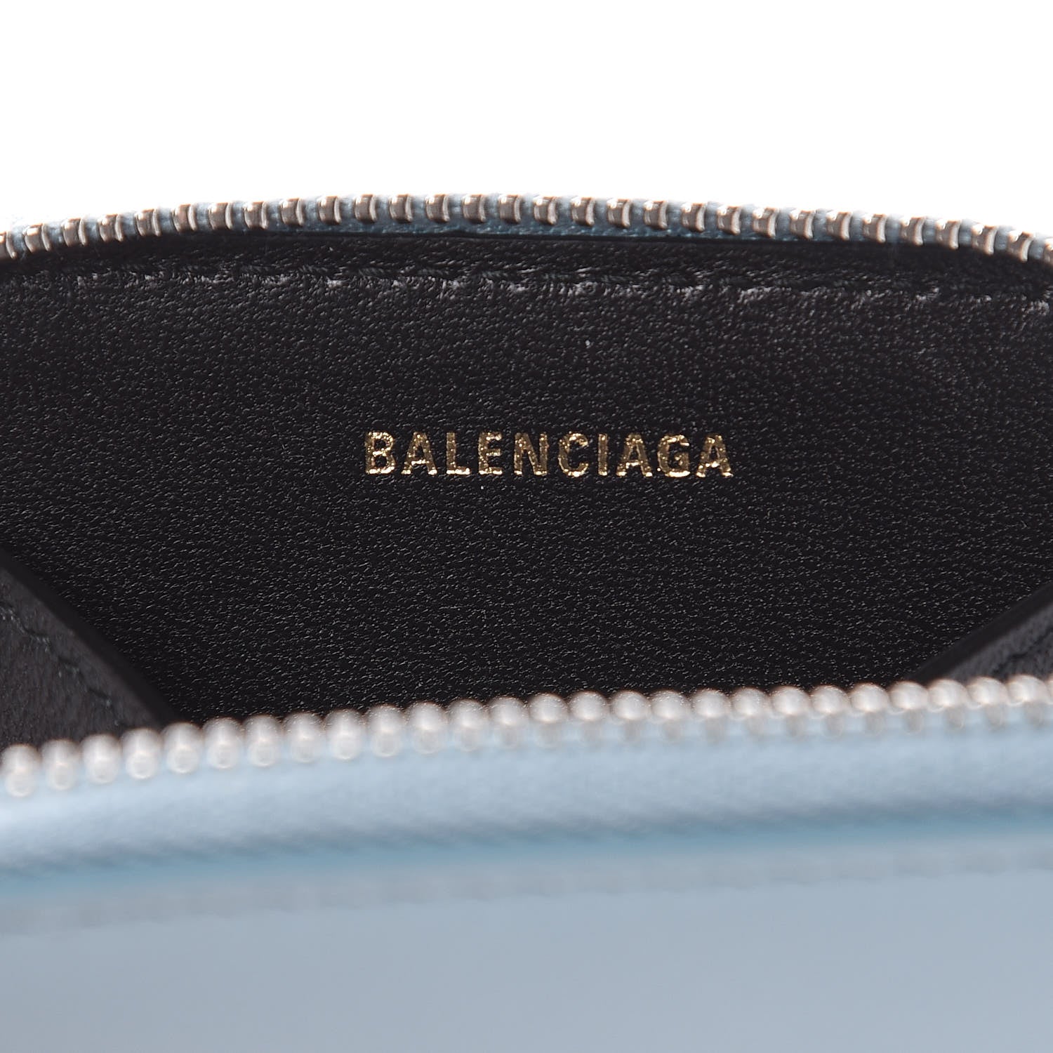 Balenciaga Calfskin Logo Zip Coin Purse Bleu 6 of 7