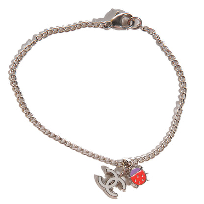 Chanel Enamel Ladybug CC Charm Bracelet Silver 1 of 5
