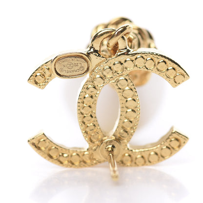 Chanel Crystal Pearl CC Braided Drop Earrings Gold 4 of 5